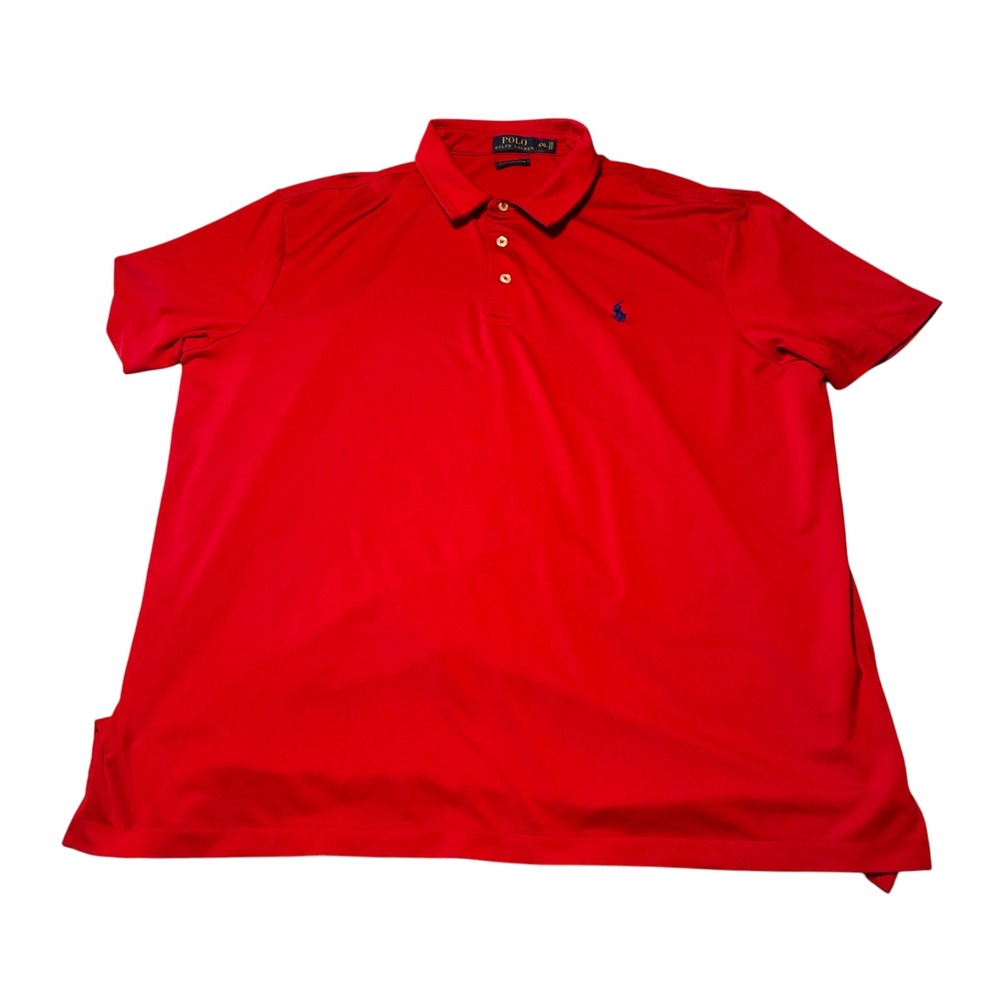 Polo Ralph Lauren Mens Red Performance Short Sleeve Polo Shirt XXL